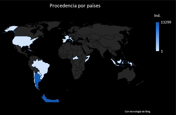 Mapa de procedencias